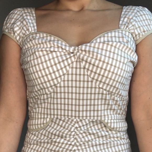 Vintage 1980s Gingham Dress Made in USA - Picture 2 of 3